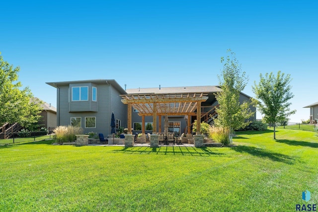 2708 W Bitterroot St, Sioux Falls, SD 57108 - rear view of house featuring a pergola and a patio area