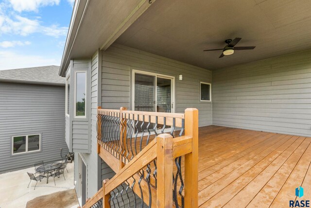 2708 W Bitterroot St, Sioux Falls, SD 57108 - deck with a ceiling fan and a patio area