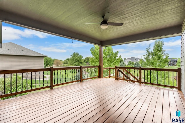 2708 W Bitterroot St, Sioux Falls, SD 57108 - wooden terrace with a ceiling fan