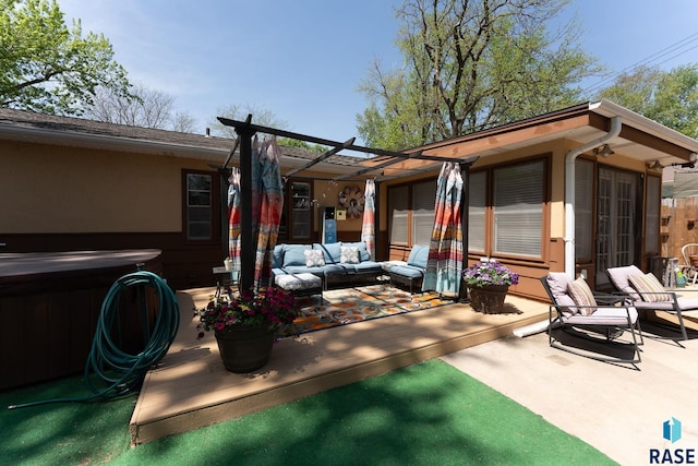 view of patio featuring an outdoor living space