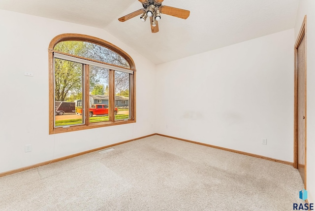 110 W Apple St, Tea, SD 57064 - unfurnished room with carpet flooring, lofted ceiling, a ceiling fan, and baseboards