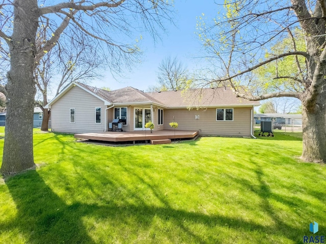 110 W Apple St, Tea, SD 57064 - rear view of property with a wooden deck and a yard