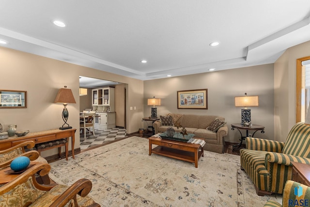 904 W Chicory Ln, Sioux Falls, SD 57108 - living area featuring recessed lighting, baseboards, and a raised ceiling