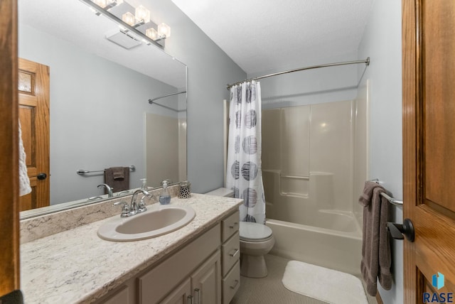 904 W Chicory Ln, Sioux Falls, SD 57108 - full bath with shower / bath combo with shower curtain, vanity, tile patterned floors, and toilet