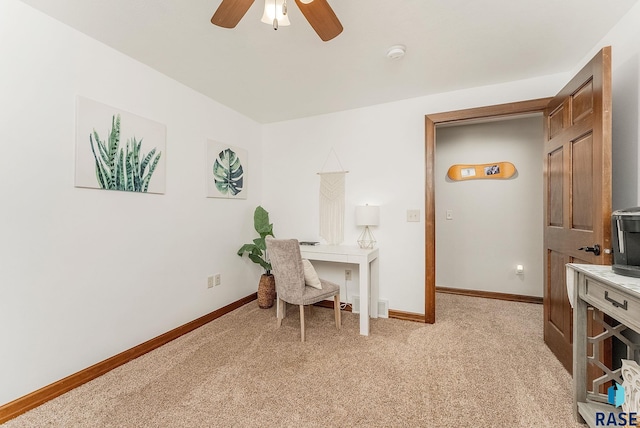 615 Marsha Cir, Tea, SD 57064 - office space featuring light colored carpet, baseboards, and a ceiling fan