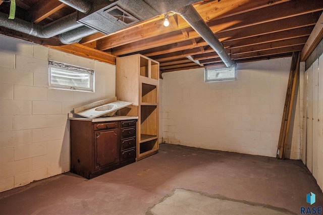 view of basement