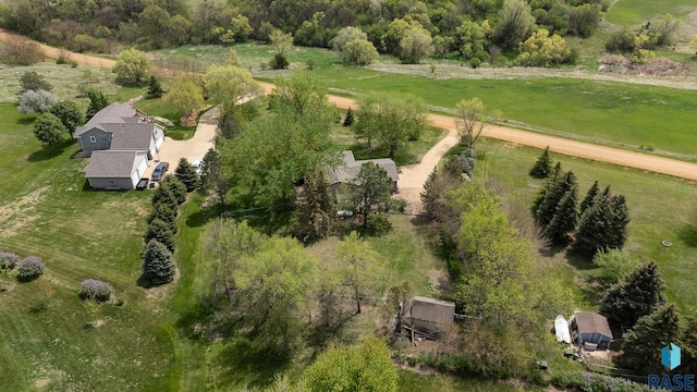 aerial overview of property's location featuring rural landscape