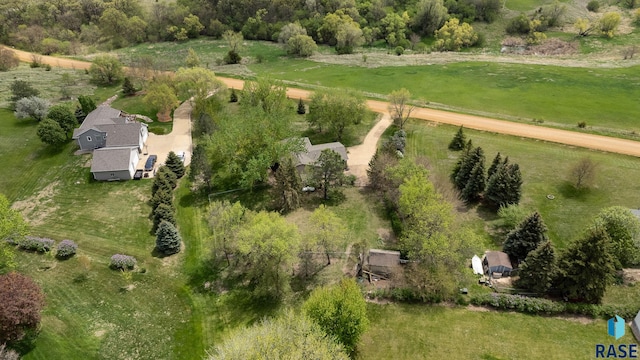 aerial overview of property's location with rural landscape