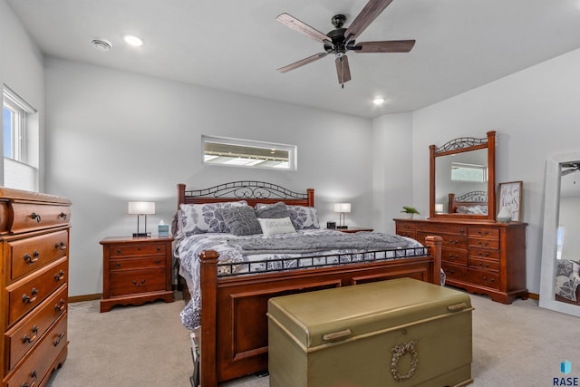 5307 S Dubuque Ave, Sioux Falls, SD 57108 - bedroom with light carpet, baseboards, a ceiling fan, and recessed lighting