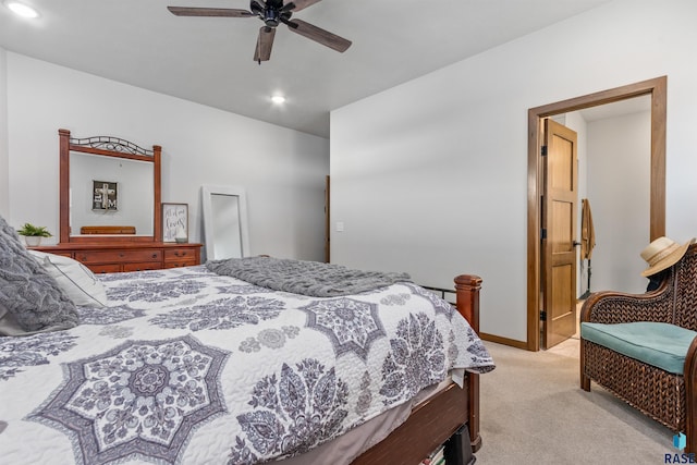 5307 S Dubuque Ave, Sioux Falls, SD 57108 - bedroom with light colored carpet, recessed lighting, and a ceiling fan