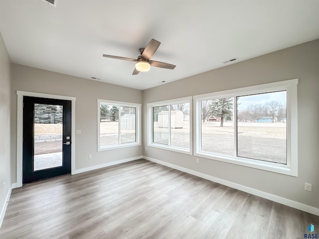 view of unfurnished sunroom