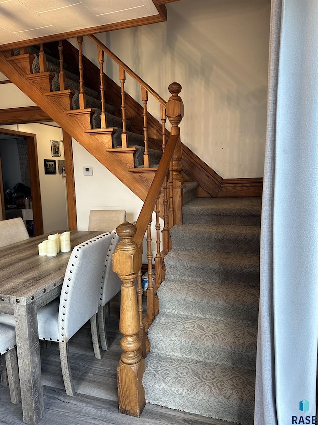 531 N Adams St, Salem, SD 57058 - staircase featuring wood finished floors