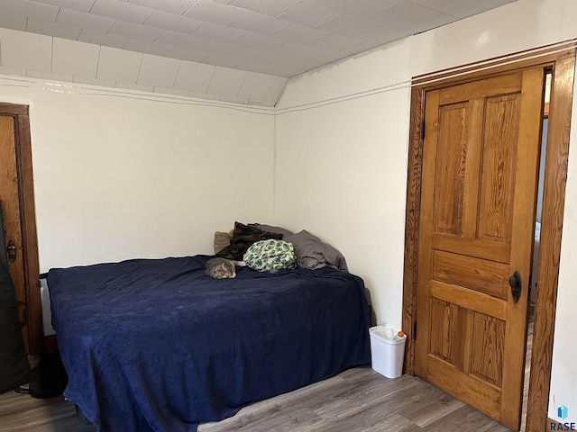 531 N Adams St, Salem, SD 57058 - bedroom featuring wood finished floors and lofted ceiling