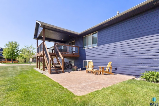 2300 Carson Cir, Tea, SD 57064 - back of house featuring stairs, a patio, a yard, and a deck