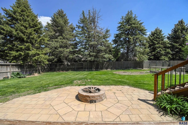 4600 S Harrington Ave, Sioux Falls, SD 57103 - view of patio featuring a fire pit