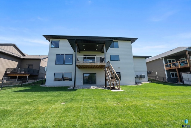 2009 S Firestone Ln, Sioux Falls, SD 57110 - rear view of property with stairs and a balcony