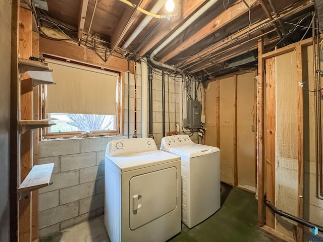120 S Yellowstone Dr, Brandon, SD 57005 - laundry area featuring washer and clothes dryer and electric panel