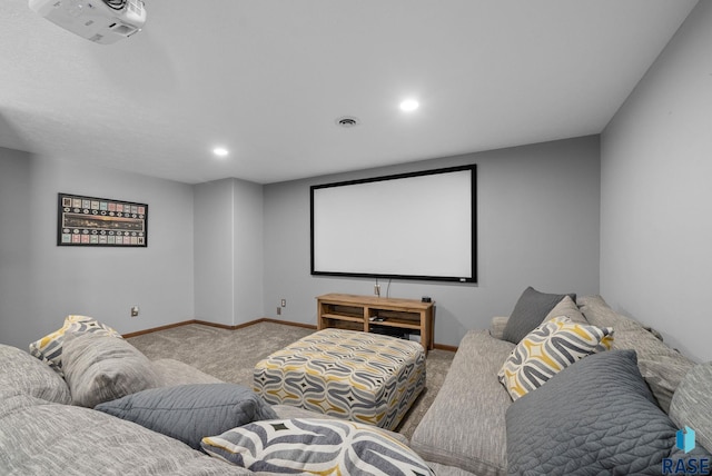 2305 N Ivy Rd, Tea, SD 57064 - home theater featuring carpet, baseboards, and recessed lighting
