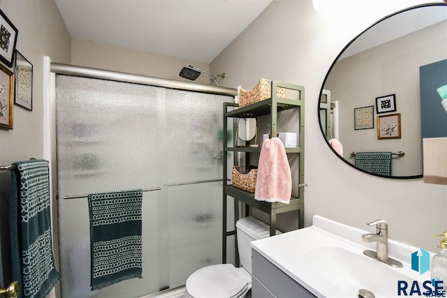 3204 S Phillips Ave, Sioux Falls, SD 57105 - bathroom with a shower stall, vanity, and toilet