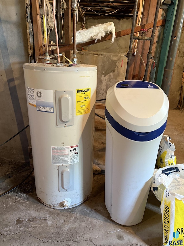 utility room featuring electric water heater