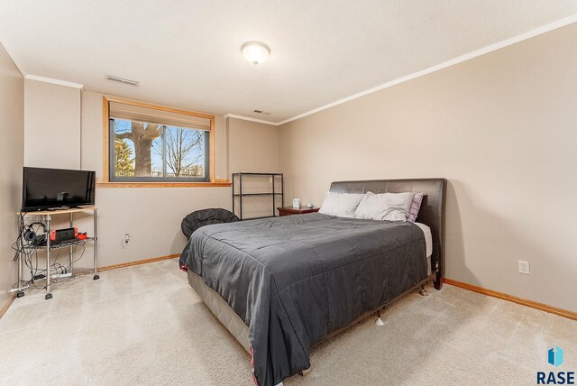 408 N Oak Ridge Rd, Brandon, SD 57005 - bedroom with baseboards and ornamental molding