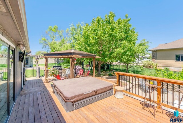 408 N Oak Ridge Rd, Brandon, SD 57005 - deck featuring a gazebo and fence