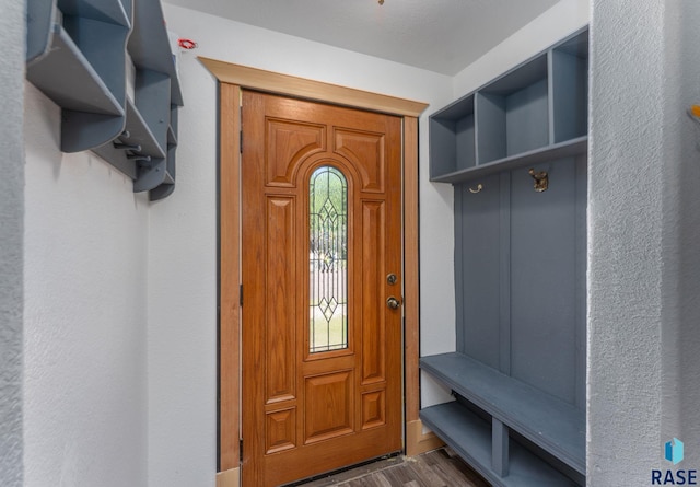mudroom featuring wood finished floors