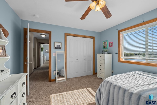 2320 N Ivy Rd, Tea, SD 57064 - bedroom with carpet, a closet, and ceiling fan