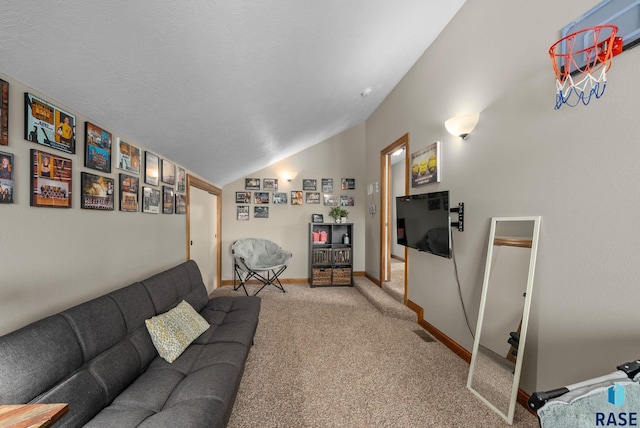 2320 N Ivy Rd, Tea, SD 57064 - living room with light carpet, vaulted ceiling, and baseboards