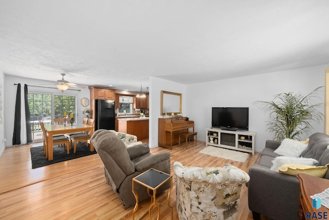 4217 S Cathy Ave, Sioux Falls, SD 57106 - living room with light wood-type flooring and a ceiling fan