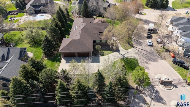 aerial view of residential area