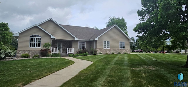 851 Regency Ct, Brookings, SD 57006 - ranch-style house with a front lawn and brick siding