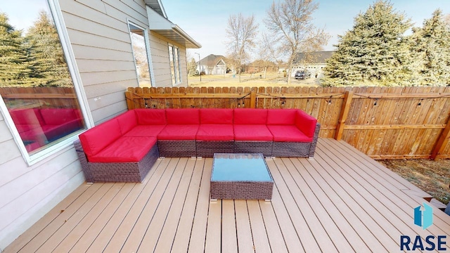 851 Regency Ct, Brookings, SD 57006 - deck featuring an outdoor hangout area and fence