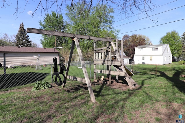 view of yard featuring a playground