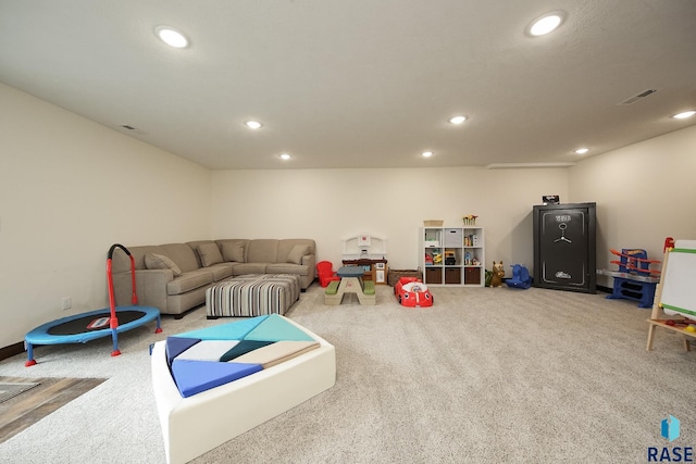 812 Trojan Ave, Hartford, SD 57033 - recreation room featuring carpet flooring and recessed lighting