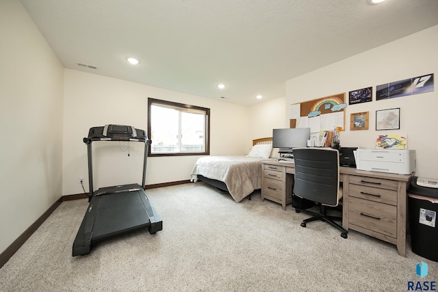 812 Trojan Ave, Hartford, SD 57033 - bedroom with light carpet, a desk, baseboards, and recessed lighting