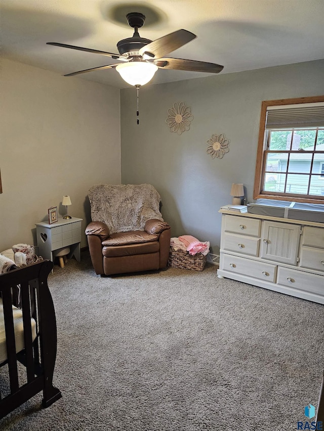 1005 8th Ave, Pipestone, MN 56164 - bedroom with carpet floors and ceiling fan