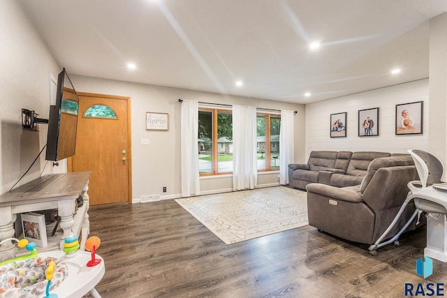 1002 N Carol St, Luverne, MN 56156 - living room with wood finished floors, recessed lighting, and baseboards