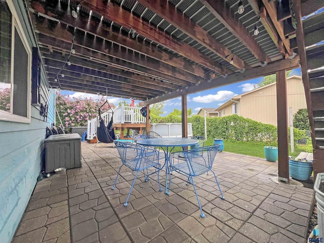 view of patio with outdoor dining space
