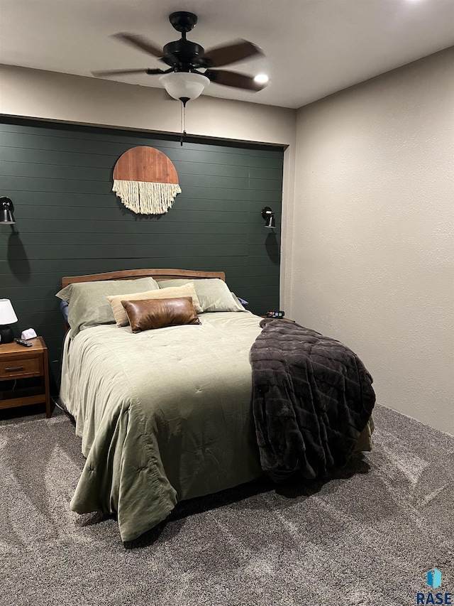 401 W 16th St, Tyndall, SD 57066 - bedroom featuring carpet flooring and ceiling fan
