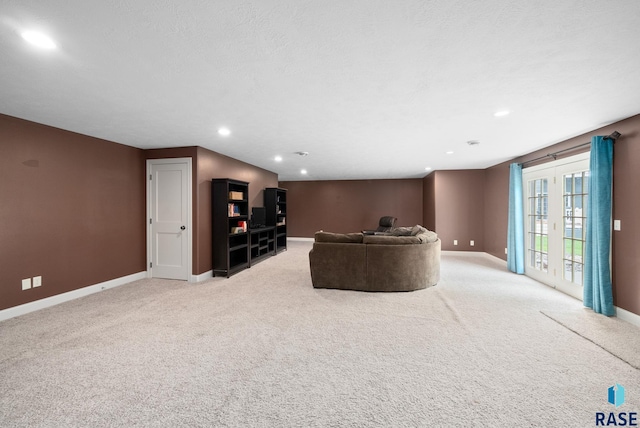5516 S Tierney Pl, Sioux Falls, SD 57108 - living room with baseboards, light colored carpet, and recessed lighting