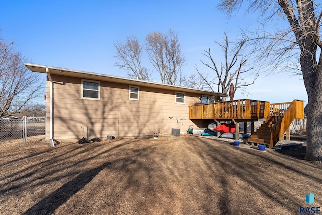 316 S Norbeck St, Vermillion, SD 57069 - back of property featuring a wooden deck and stairs