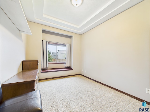 8113 S Copper Ridge Rd, Sioux Falls, SD 57108 - unfurnished bedroom featuring a tray ceiling and carpet