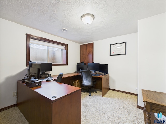 8113 S Copper Ridge Rd, Sioux Falls, SD 57108 - office area with a textured ceiling, light colored carpet, and baseboards