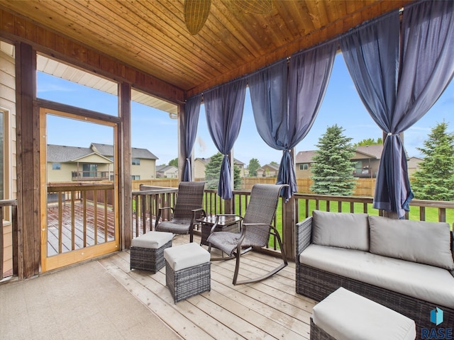 8113 S Copper Ridge Rd, Sioux Falls, SD 57108 - wooden terrace featuring outdoor lounge area and a residential view
