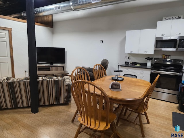 231 S 5th St, Menno, SD 57045 - dining area with light wood-style flooring and radiator heating unit