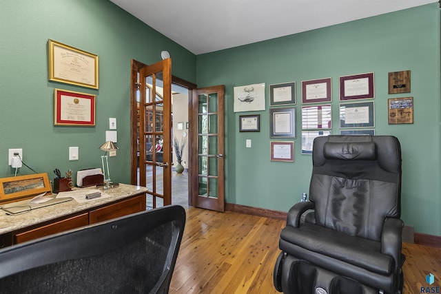 2502 S Big Timber Pl, Sioux Falls, SD 57105 - office space featuring french doors, light wood-style floors, and baseboards