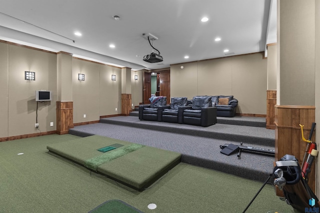 2502 S Big Timber Pl, Sioux Falls, SD 57105 - cinema with carpet, recessed lighting, and baseboards