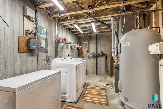 1808 S Mulberry Ave Unit D, Brandon, SD 57005 - washroom featuring washing machine and clothes dryer and water heater