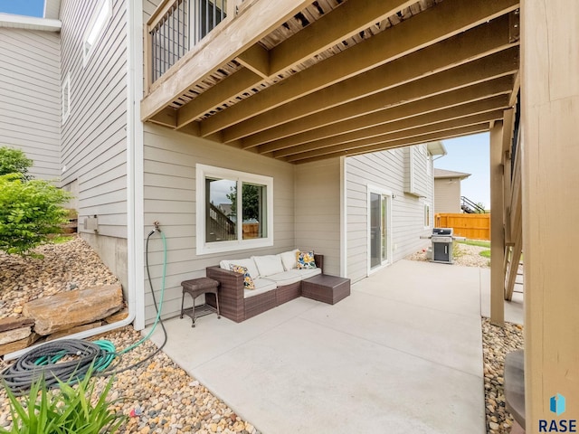 1302 Ripple Creek Rd, Dell Rapids, SD 57022 - view of patio featuring area for grilling, outdoor lounge area, and a balcony